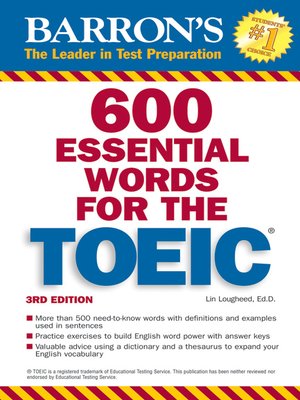 cover image of 600 Essential Words For The TOEIC